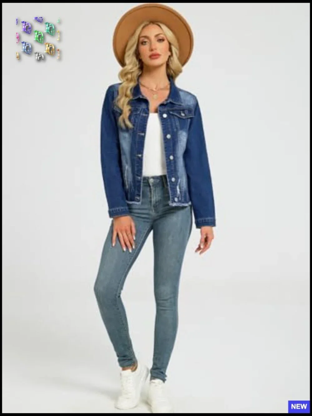 Distressed Frayed Hem Denim Jacket Cropped Button Up Shacket Trendy
